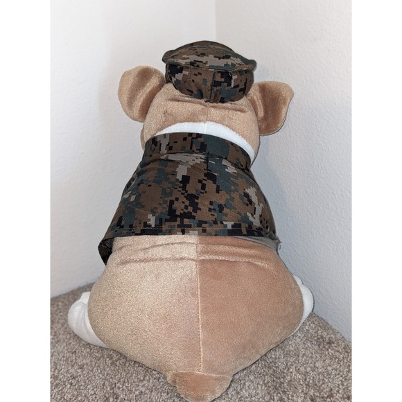 Bulldog‎ Plush Toy US Marine Corps Chesty Outfit Camo Hat Uniform Stuffed Animal - Picture 4 of 8